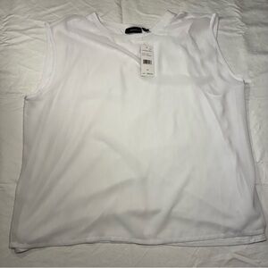Rafaella Classic Sleeveless White Top 1X MRSP $69